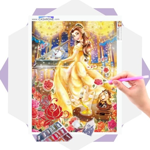 Tela Disney Princesas  Kit Pintura Diamante ⬙ Casarone